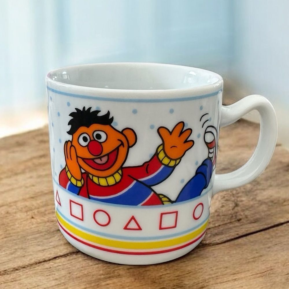 Vtg Sesame Street Bert & Ernie Cup Children’s Porcelain Coffee Mug - Picture 2 of 9